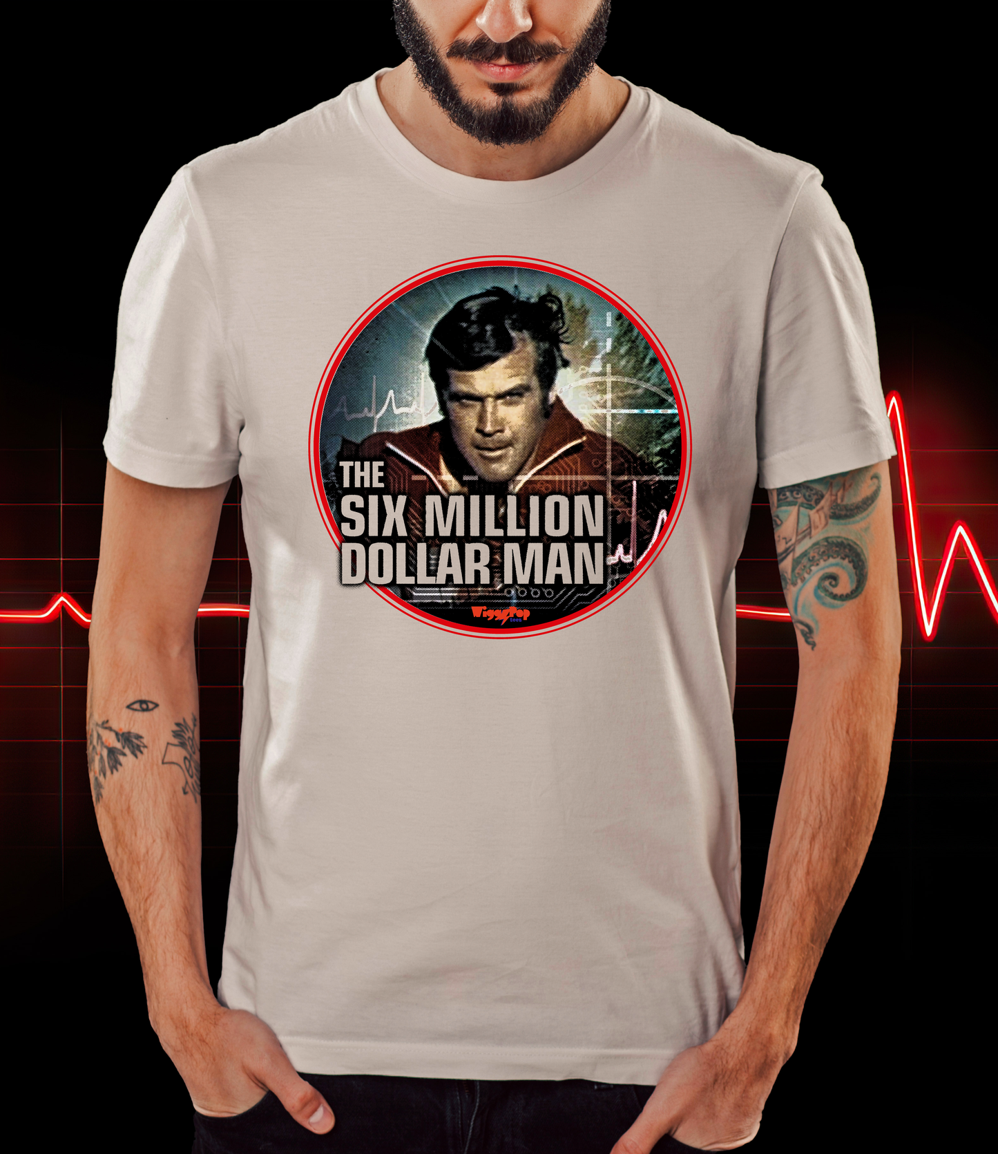 Six Million Dollar Man White Tee